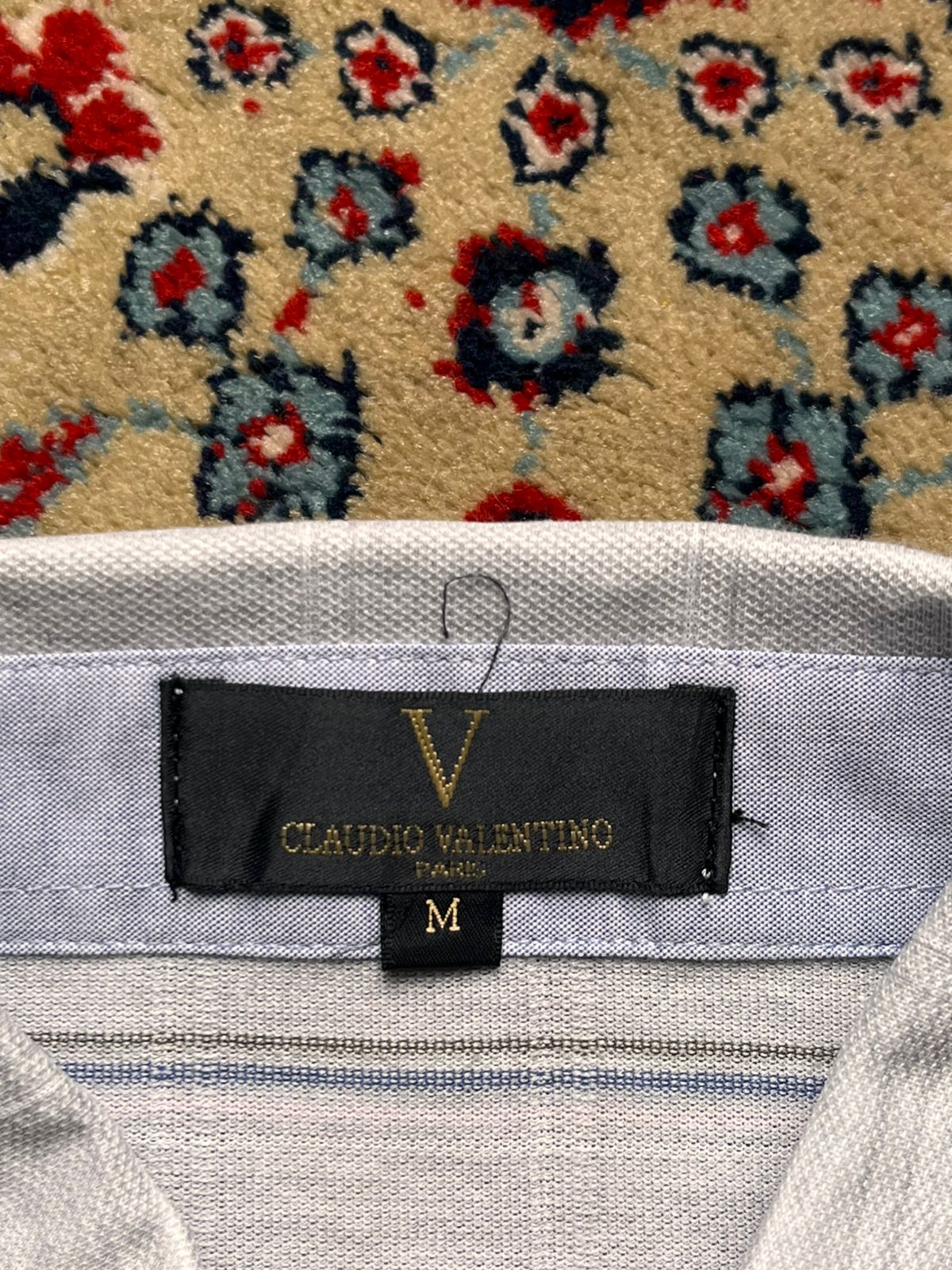 CLAUDIO VALENTINO PARIS STRIPED POLO SHIRT