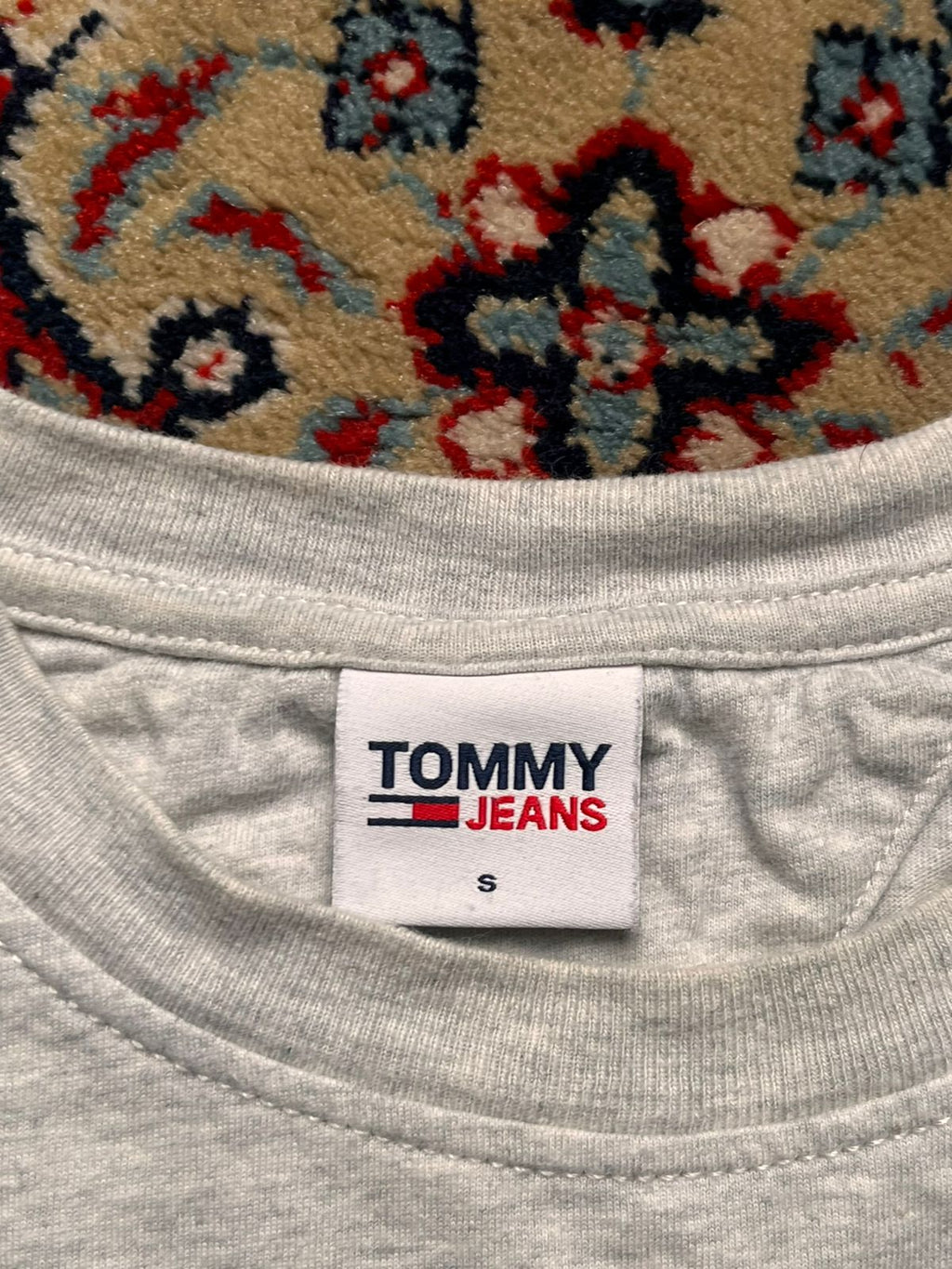TOMMY JEANS HEATHER GREY SLIM FIT TEE