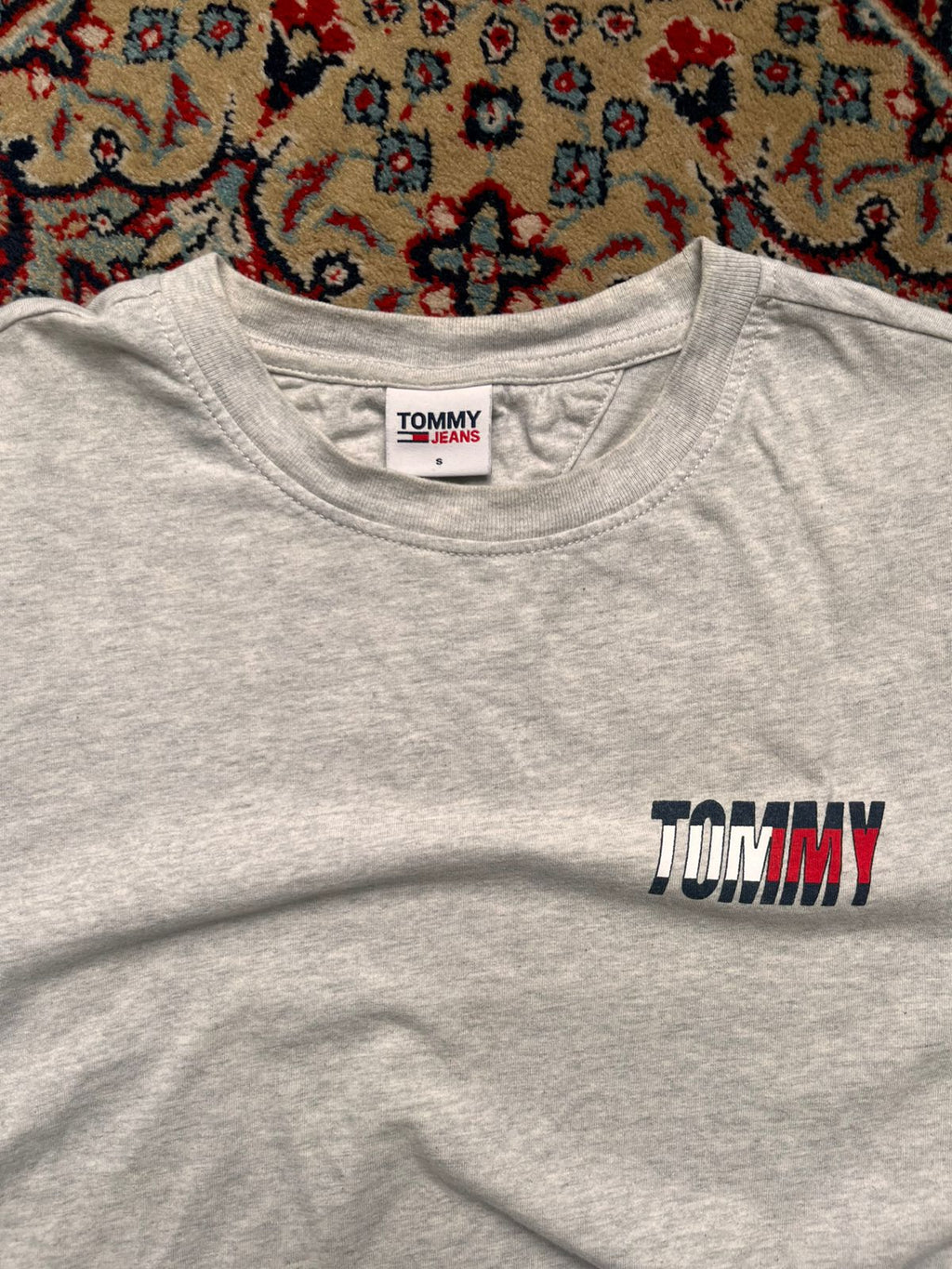 TOMMY JEANS HEATHER GREY SLIM FIT TEE
