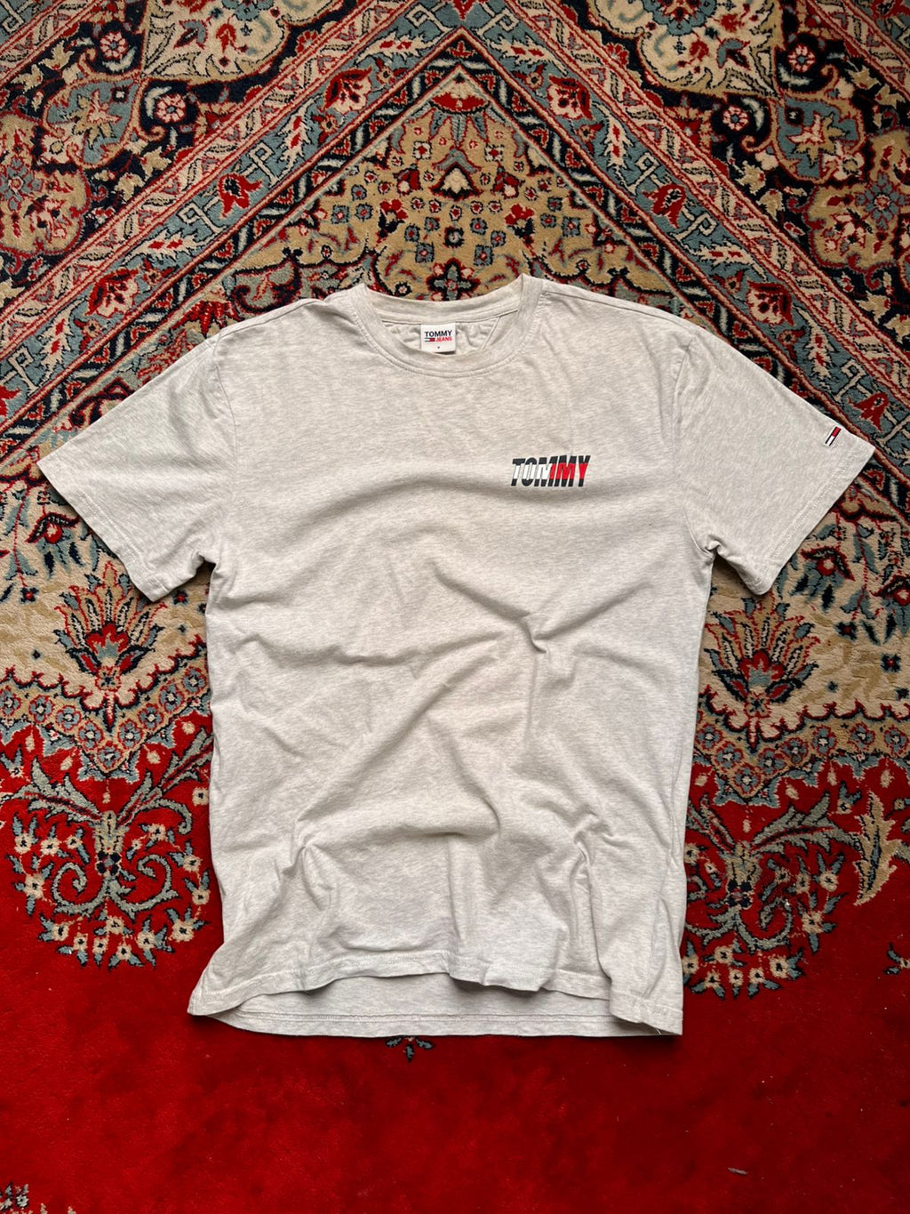 TOMMY JEANS HEATHER GREY SLIM FIT TEE
