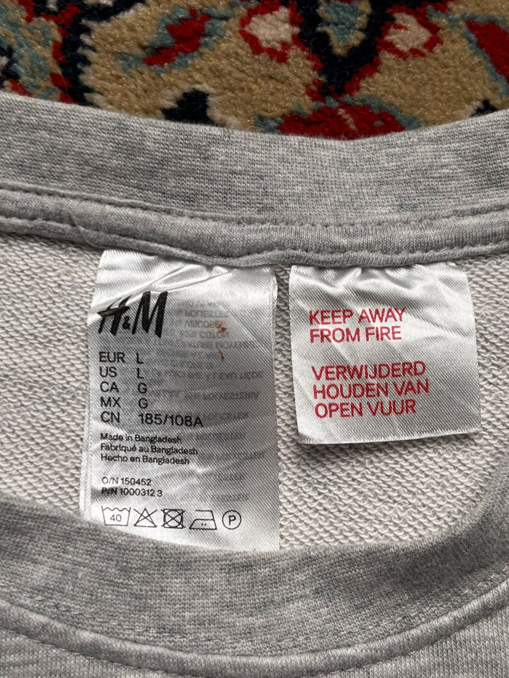H&M GREY MARL OVERSIZED HEAVYWEIGHT CASUAL TEE