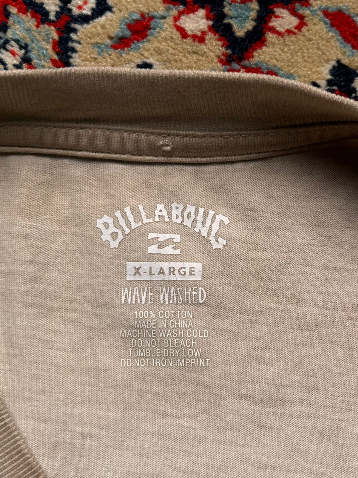 BILLABONG Wave Washed Tan Beige Graphic TEE