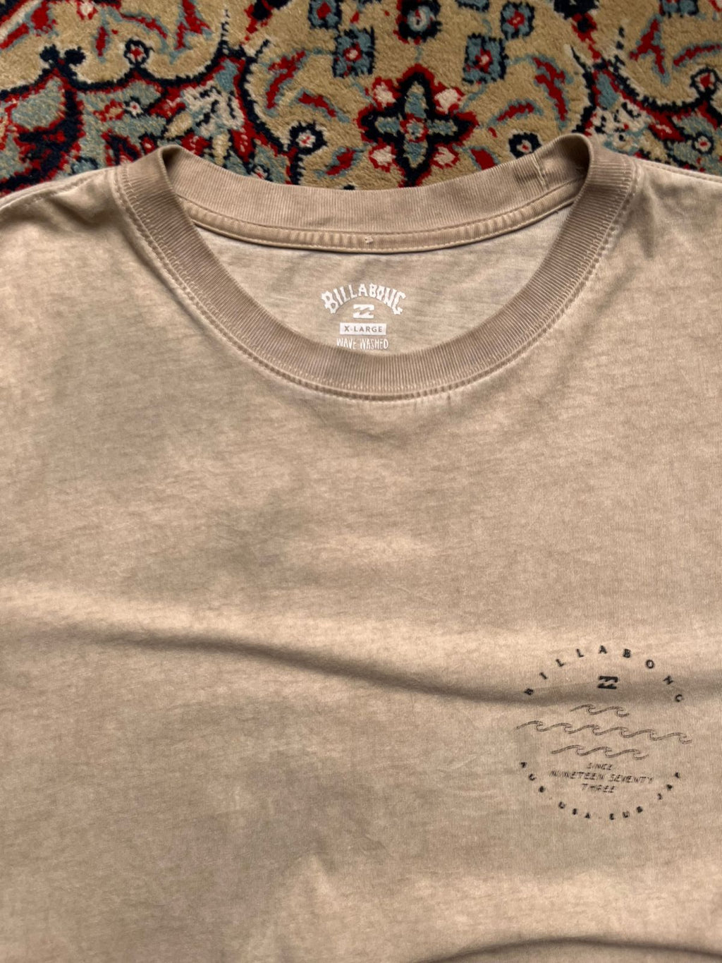 BILLABONG Wave Washed Tan Beige Graphic TEE