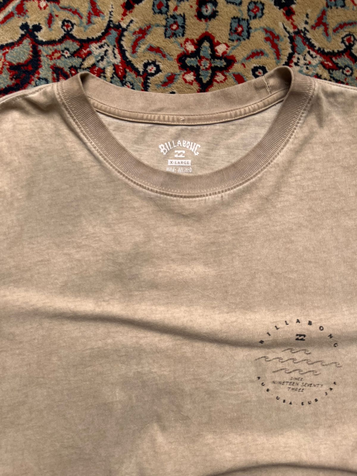 BILLABONG Wave Washed Tan Beige Graphic TEE