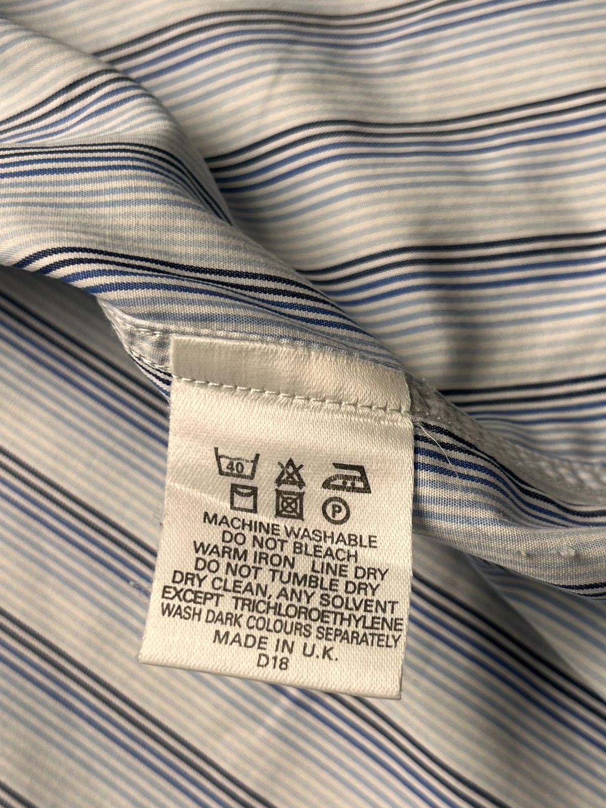 BURBERRY LONDON Striped Blue White Cotton BUTTON DOWN SHIRT