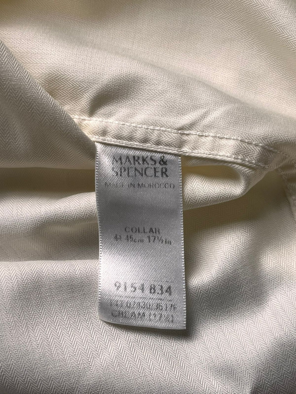 MARKS & SPENCER COLLEZIONE ITALIAN FABRIC CREAM BUTTON DOWN SHIRT