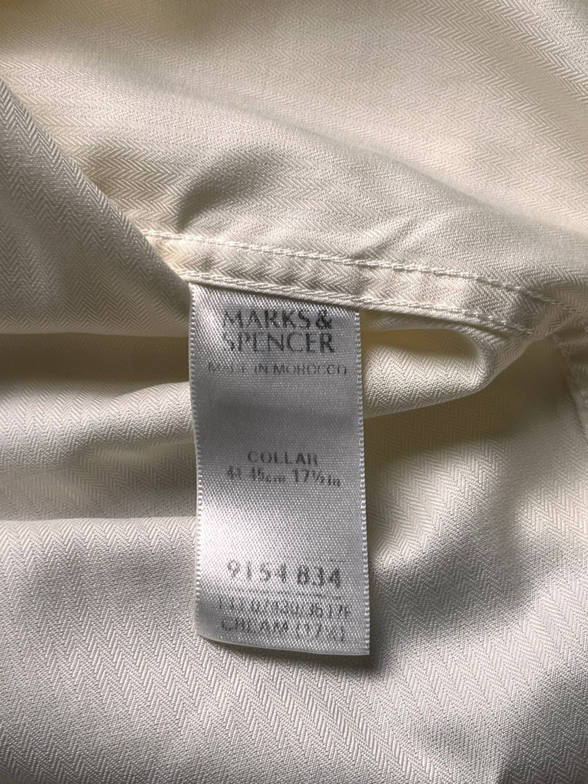 MARKS & SPENCER COLLEZIONE ITALIAN FABRIC CREAM BUTTON DOWN SHIRT