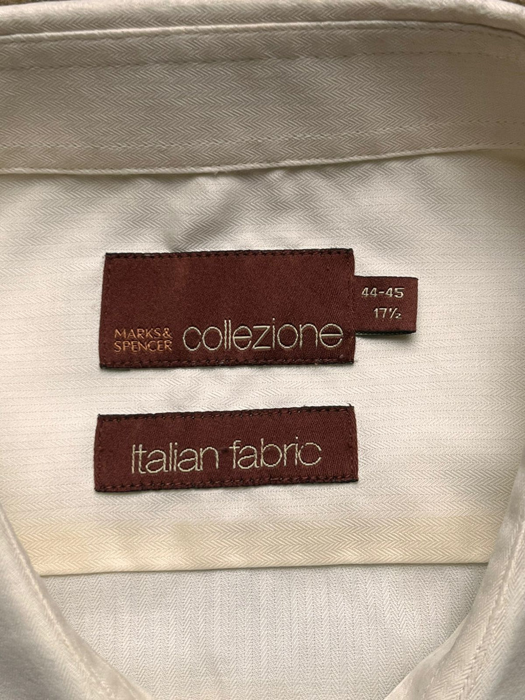MARKS & SPENCER COLLEZIONE ITALIAN FABRIC CREAM BUTTON DOWN SHIRT