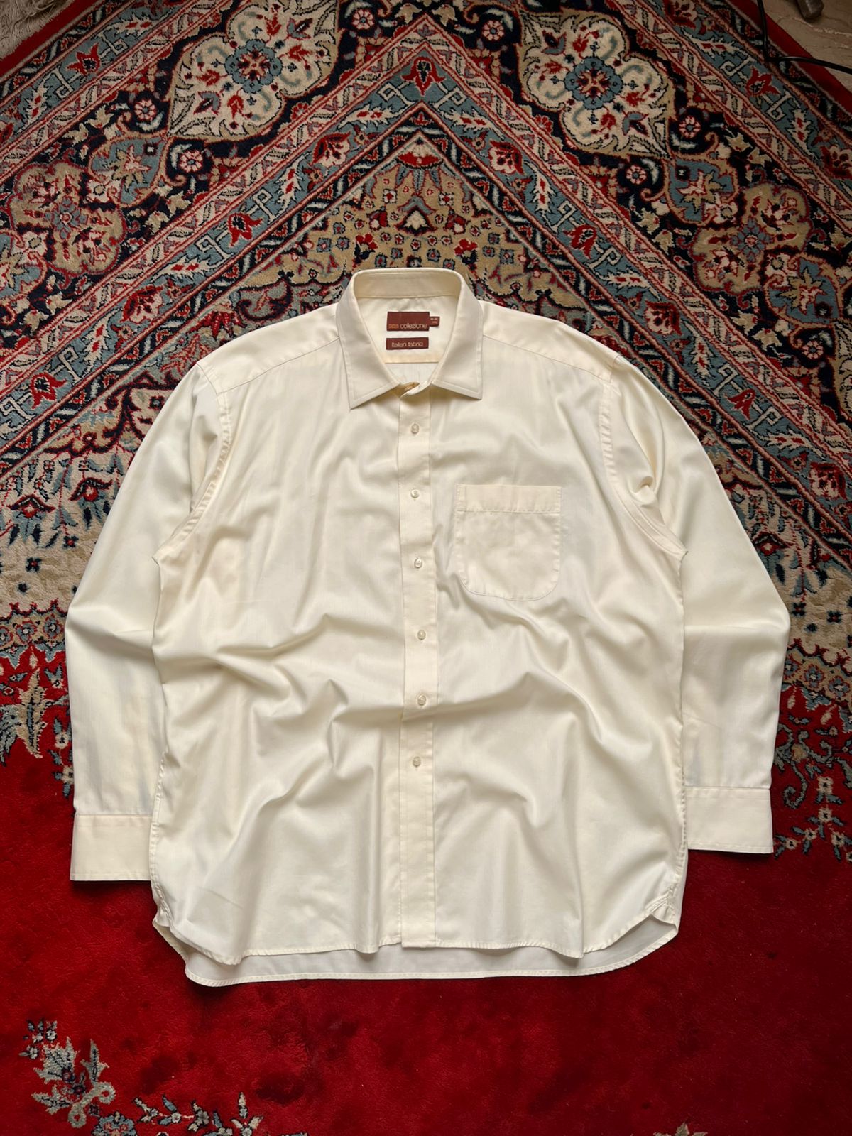 MARKS & SPENCER COLLEZIONE ITALIAN FABRIC CREAM BUTTON DOWN SHIRT