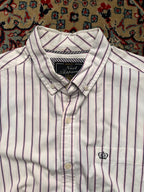 NEXT APPAREL SLIM FIT WHITE STRIPED BUTTON DOWN SHIRT