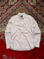 NEXT APPAREL SLIM FIT WHITE STRIPED BUTTON DOWN SHIRT