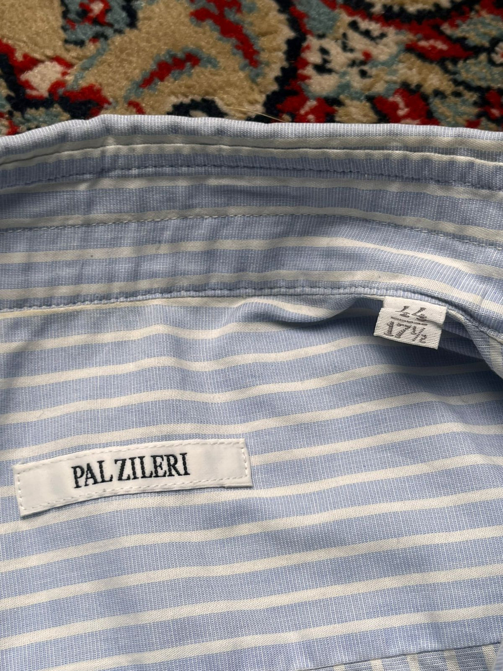 PAL ZILERI Cotton Light Blue White Stripe BUTTON DOWN SHIRT