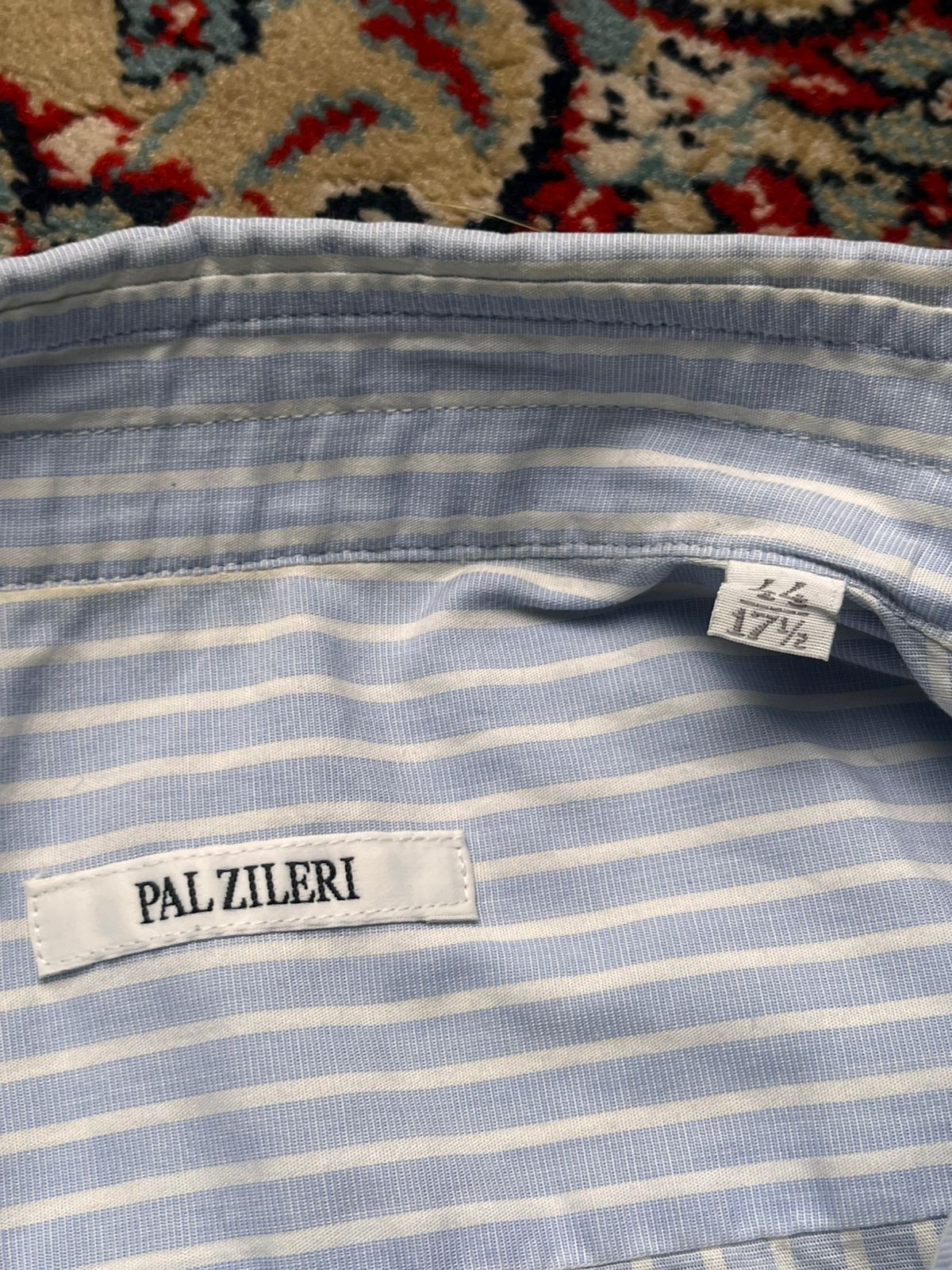 PAL ZILERI Cotton Light Blue White Stripe BUTTON DOWN SHIRT