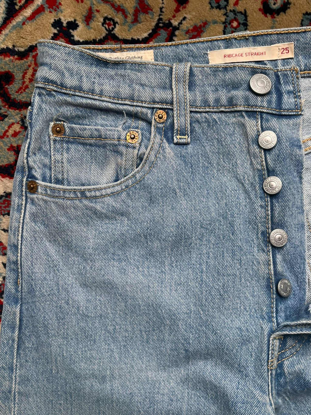 LEVIS PREMIUM Ribcage Women Straight FIT Light Wash Jeans