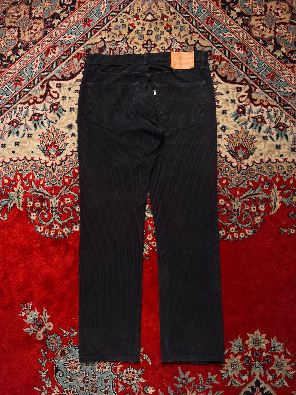 LEVI'S PREMIUM 511 STRAIGHT FIT BLACK CORDUROY JEANS - 30