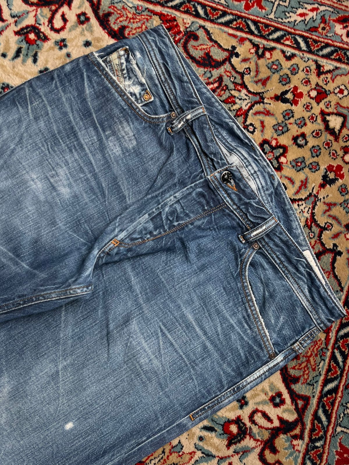 DIESEL KOOLTER SLIM TAPERED WASH 008SS DENIM JEANS - 38