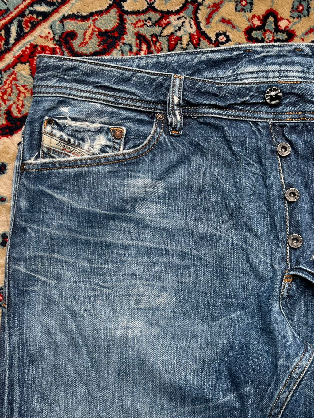 DIESEL KOOLTER SLIM TAPERED WASH 008SS DENIM JEANS - 38