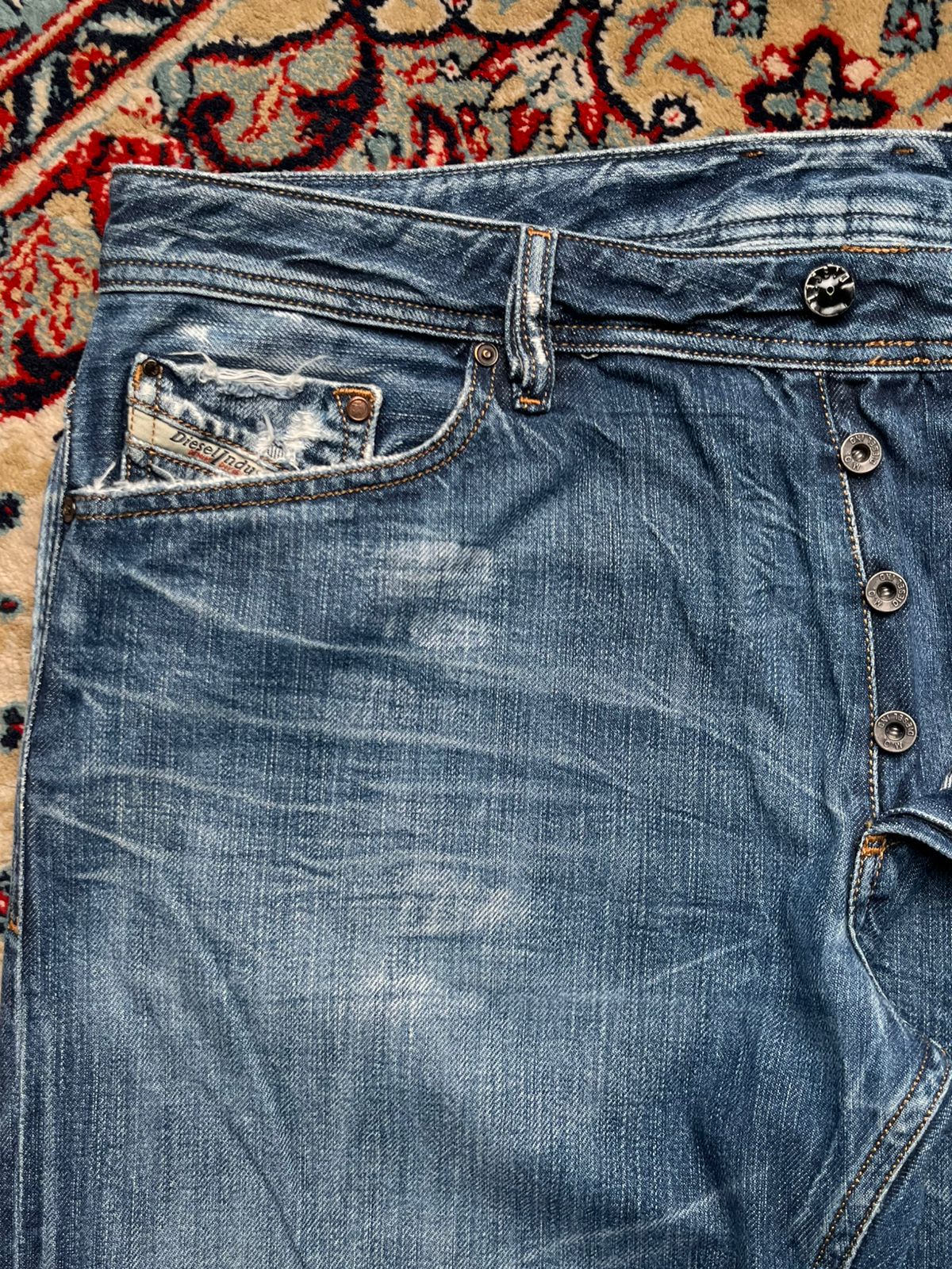 DIESEL KOOLTER SLIM TAPERED WASH 008SS DENIM JEANS - 38