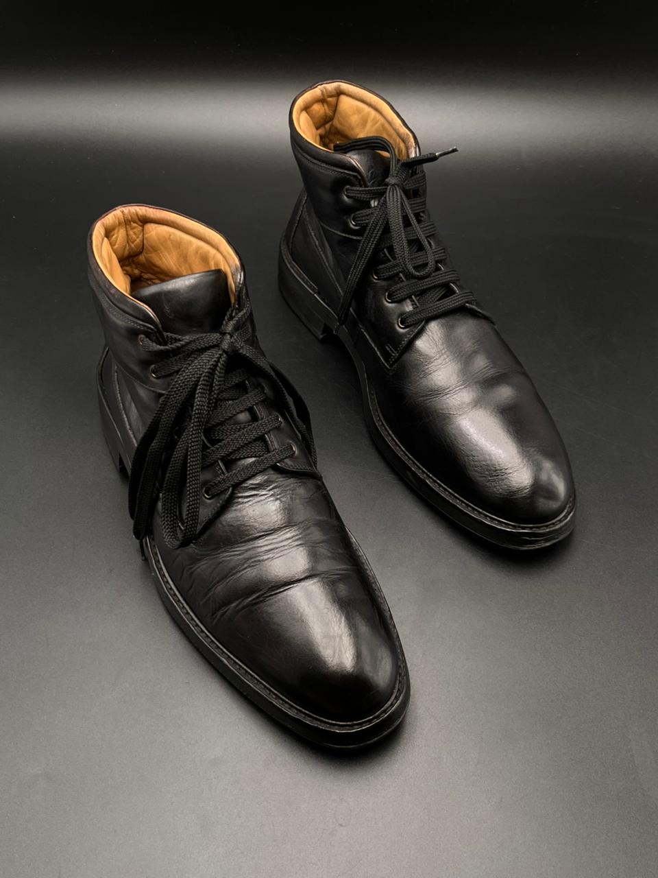 Russell & Bromley London Men's Black Leather Lace-Up Boots