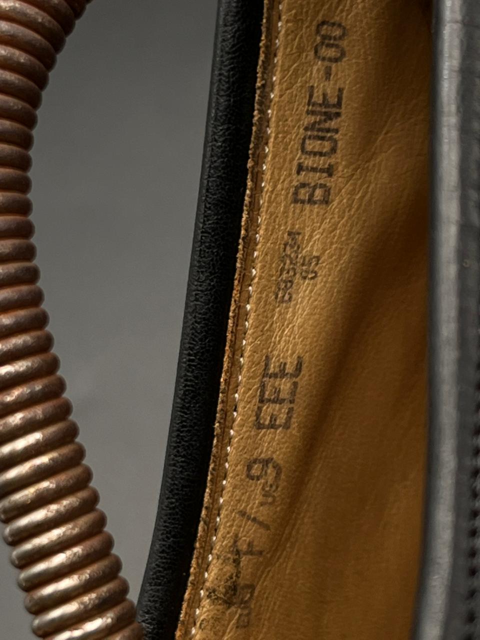 Bally Black Leather Apron Toe Loafers