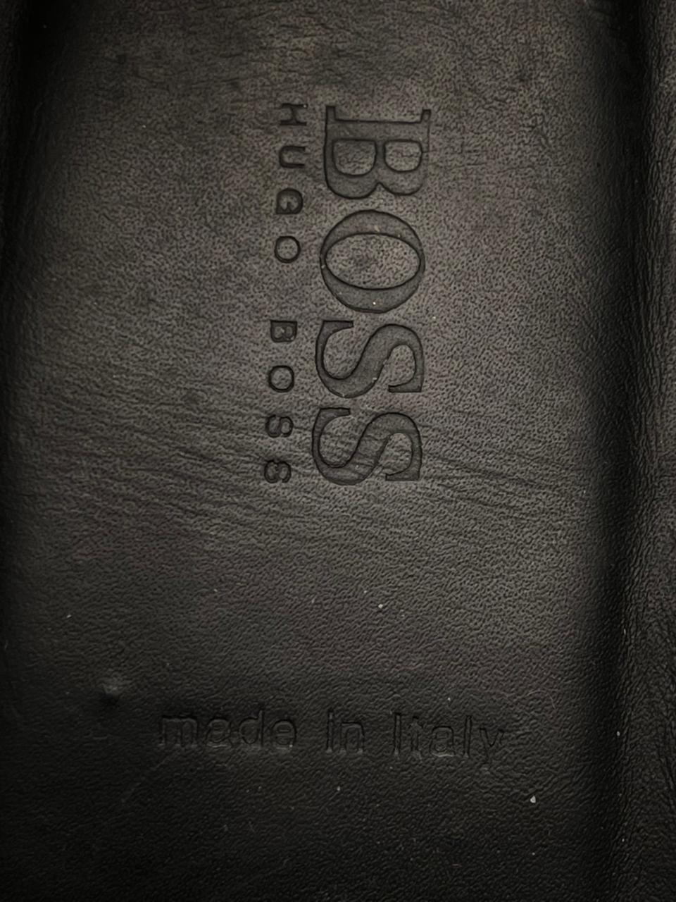 BOSS Hugo Boss Men's Black Leather Derby Dress Shoes