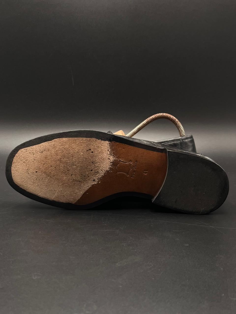 Bally Switzerland Black Leather Penny Loafers