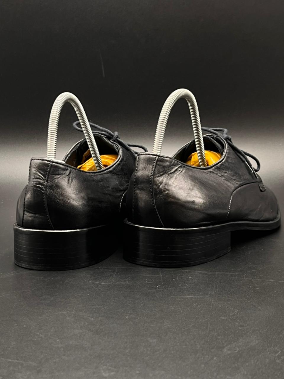 Melluso Linea Elegante Italian Men's Black Leather Lace Up Dress Shoes