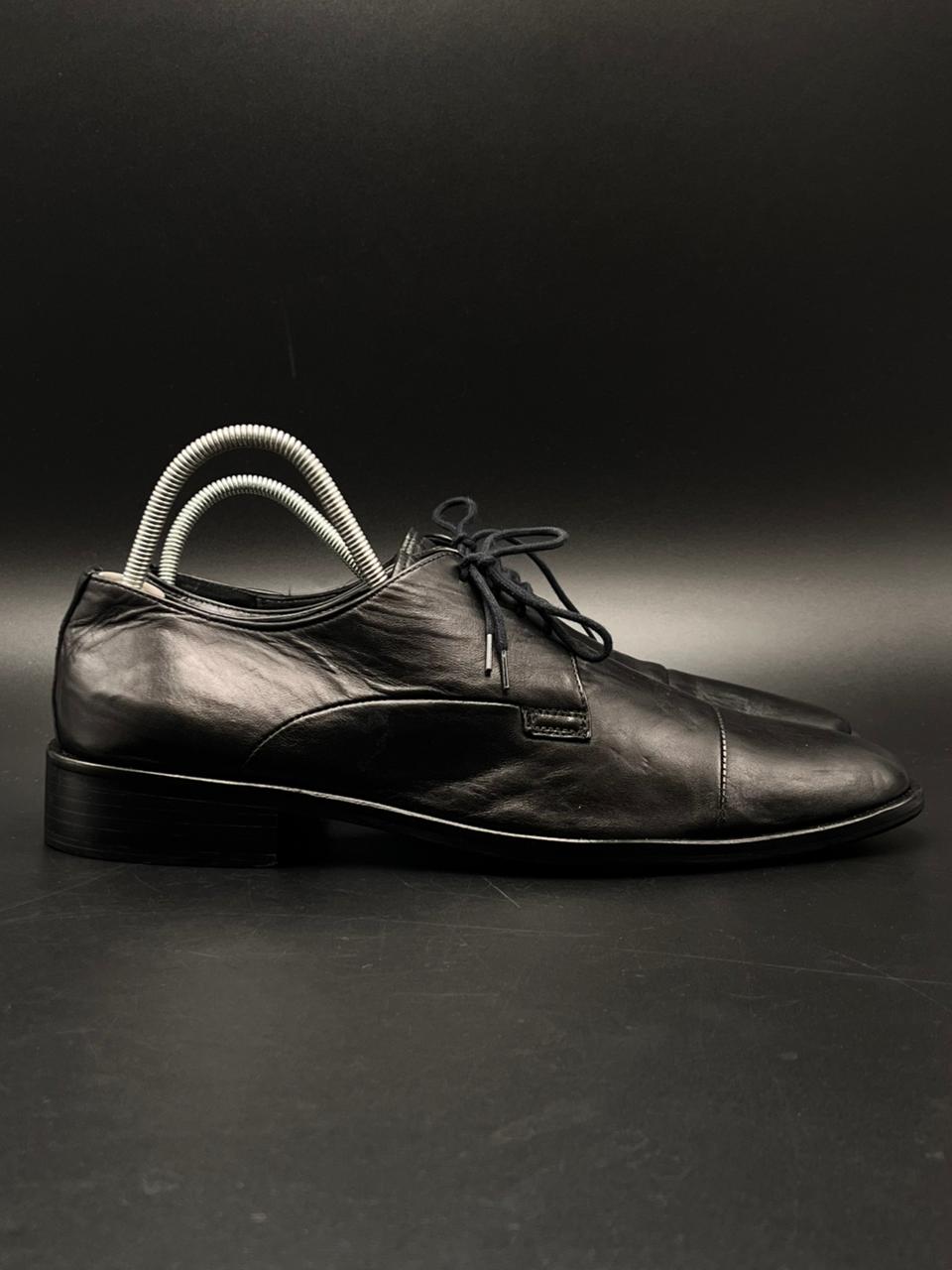 Melluso Linea Elegante Italian Men's Black Leather Lace Up Dress Shoes