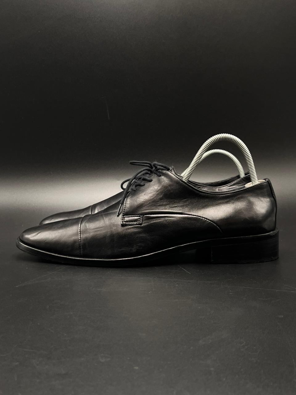 Melluso Linea Elegante Italian Men's Black Leather Lace Up Dress Shoes