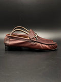 Magnanni for Neiman Marcus Brown Grained Leather Horsebit Loafers - 44