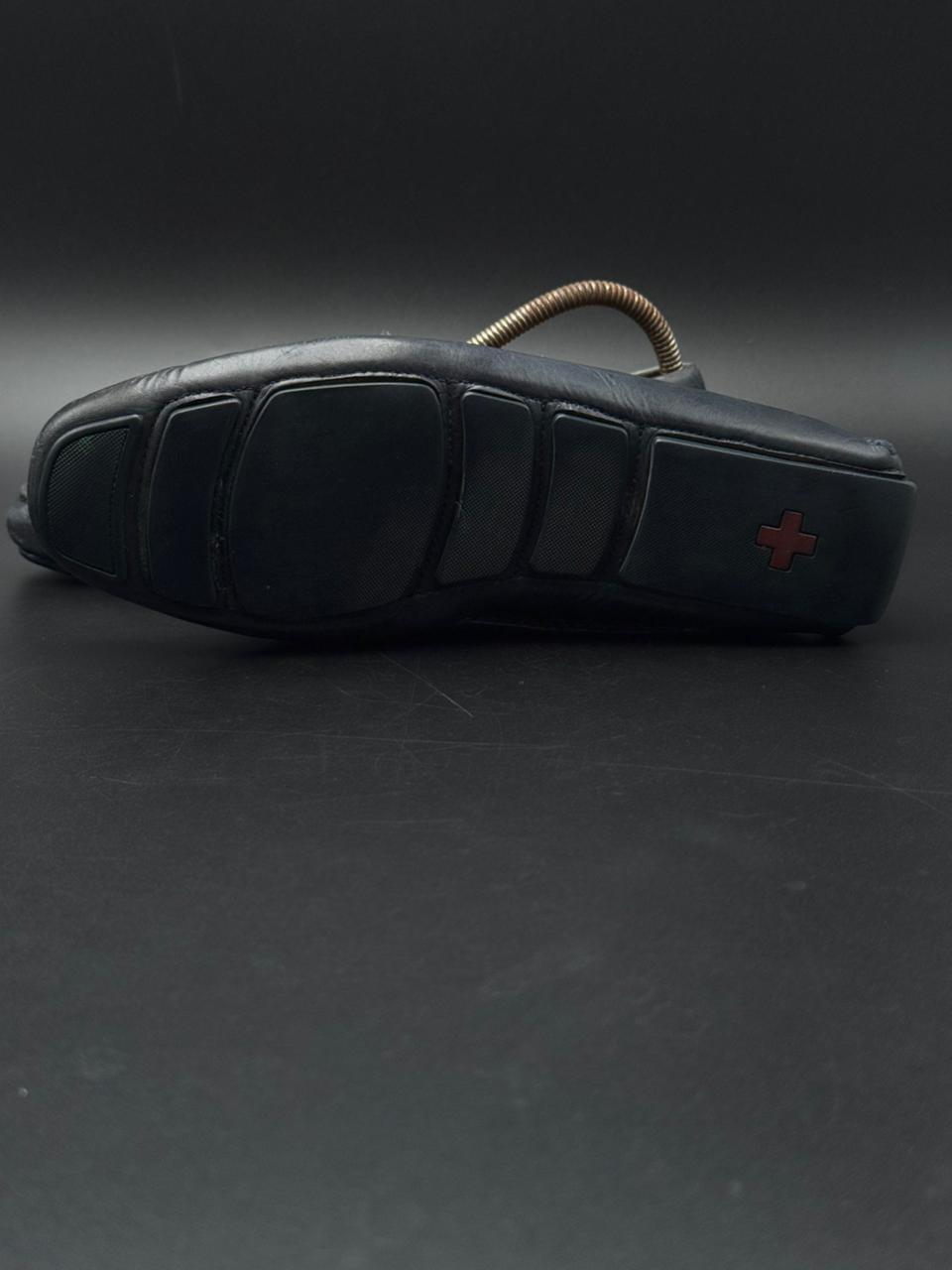 Bally Switzerland Men's Blue Leather Penny Loafers