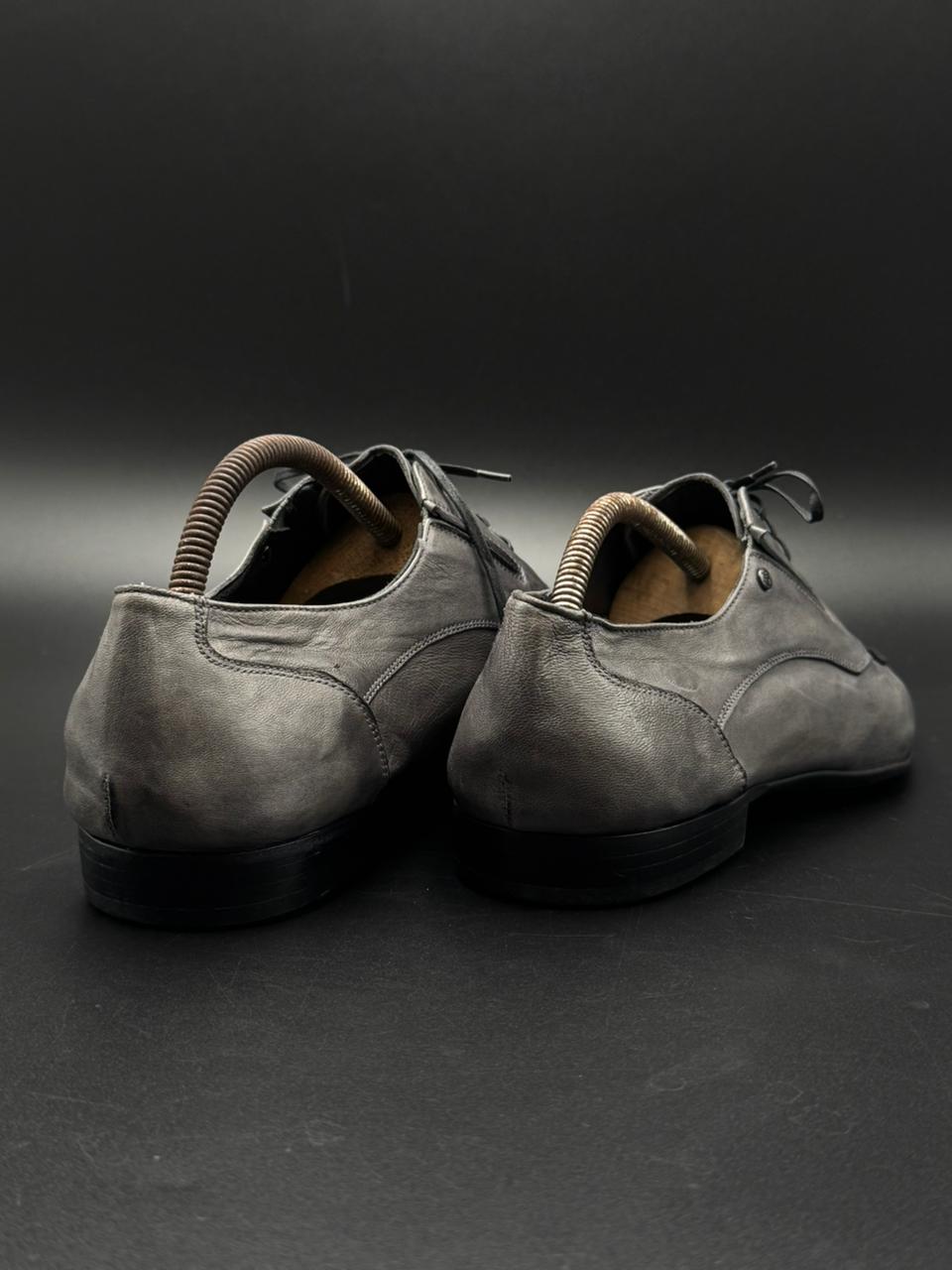 Mario Bruni Italian Made Gray Leather Derbys