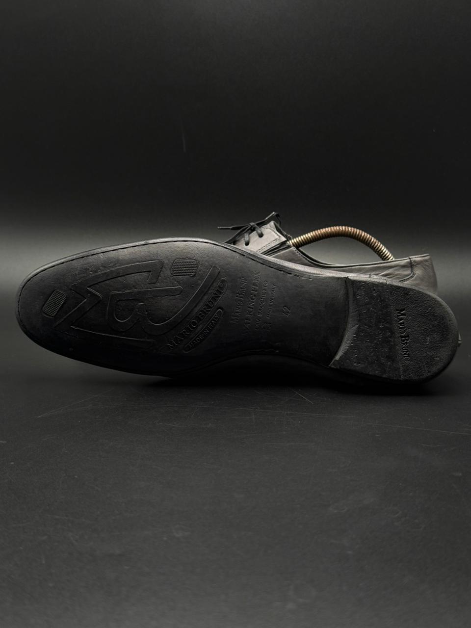 Mario Bruni Italian Made Gray Leather Derbys