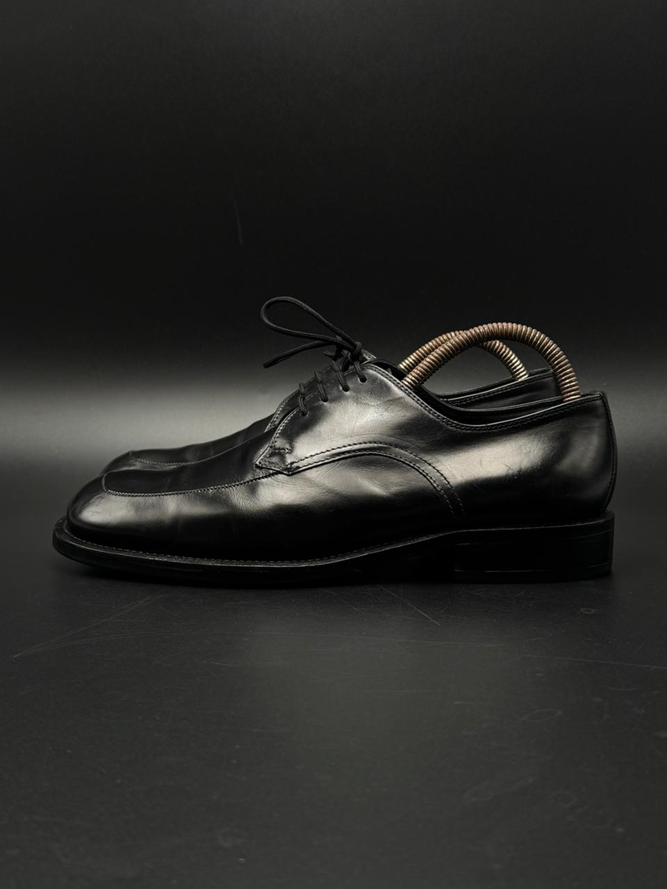 Varese Men's Black Leather Apron Toe Derby Dress Shoes
