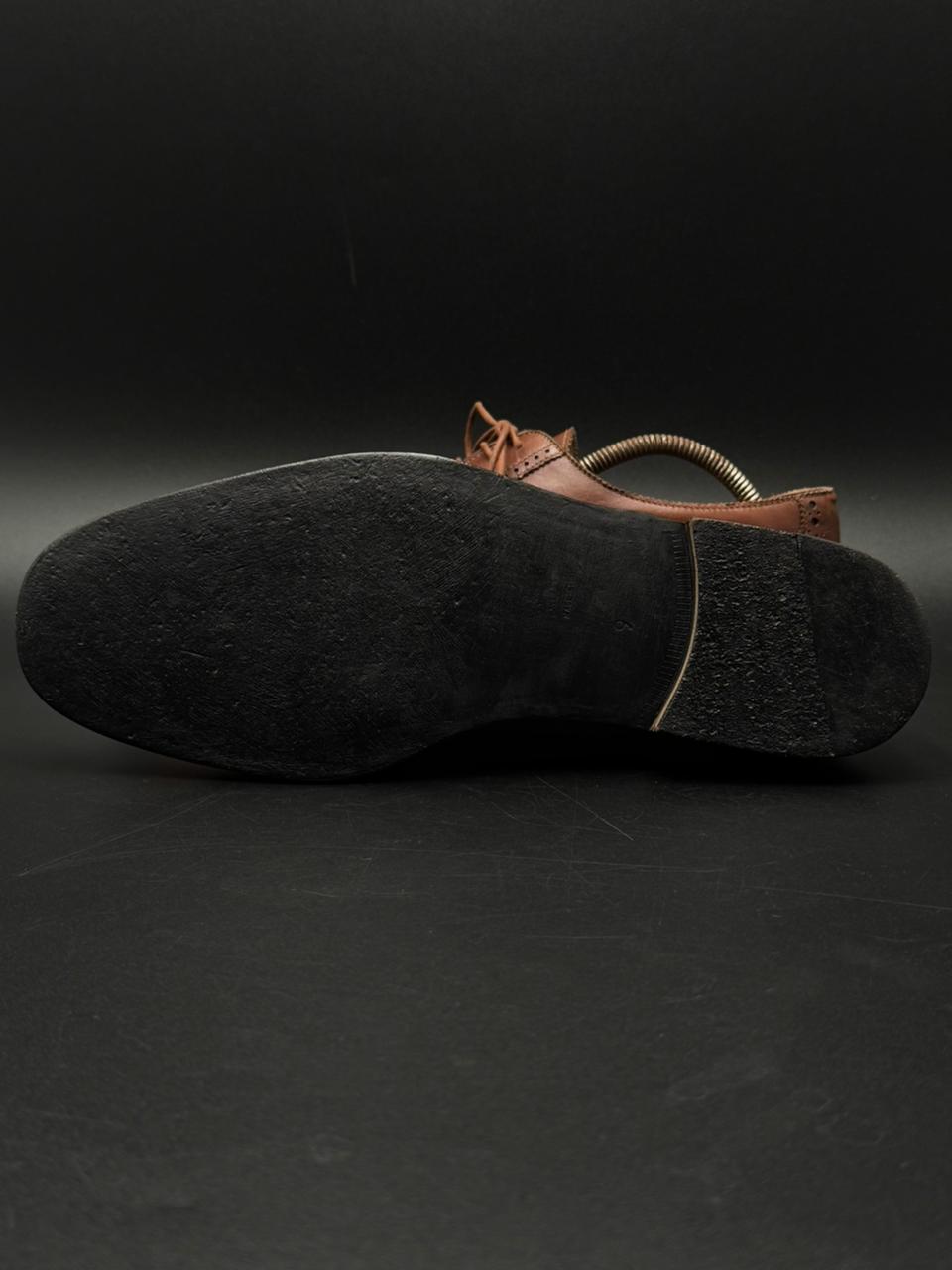 Campanile Brown Leather Medallion Cap Toe Brogue Derbys