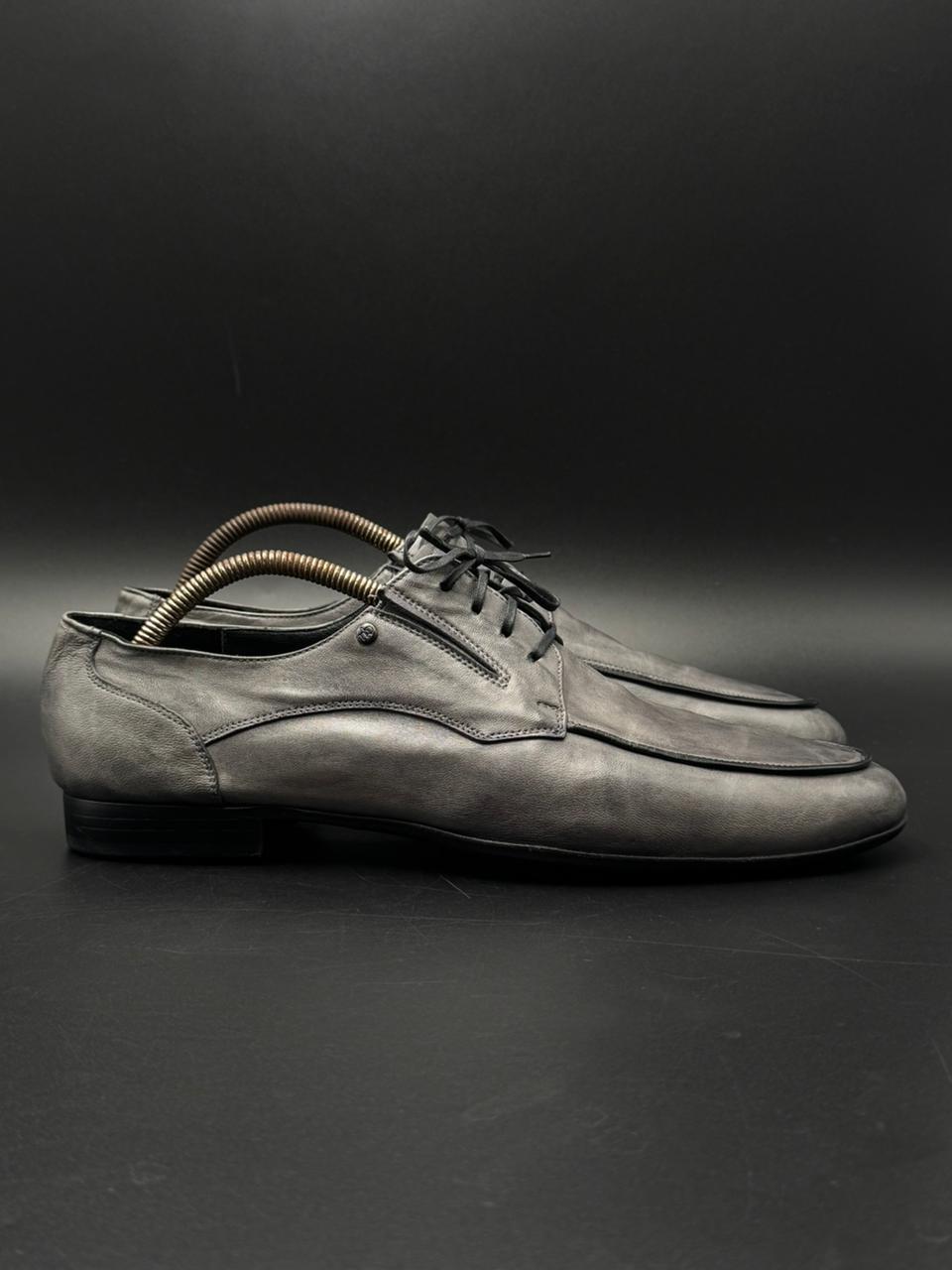 Mario Bruni Italian Made Gray Leather Derbys