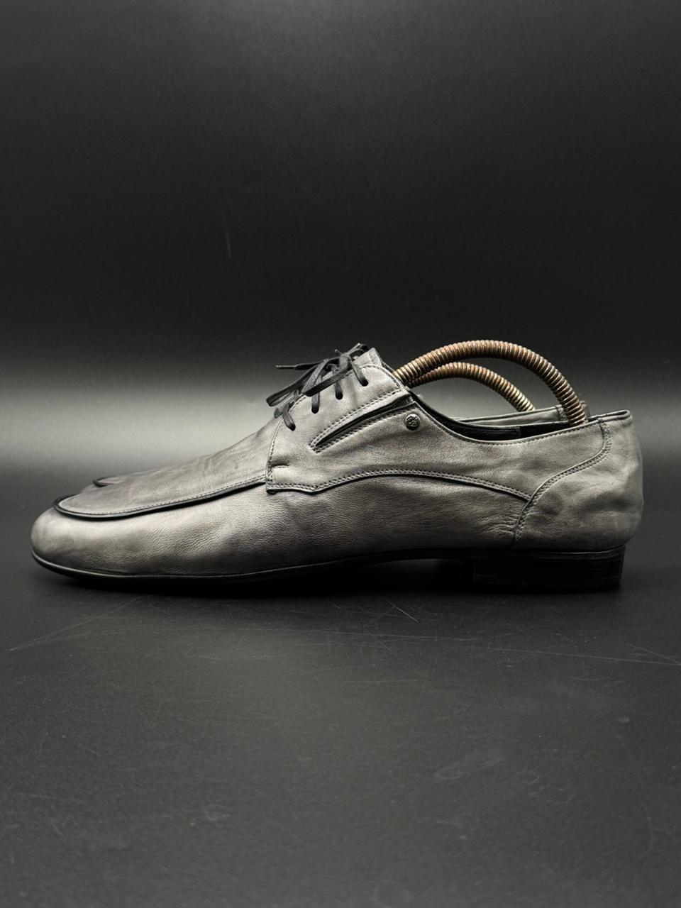 Mario Bruni Italian Made Gray Leather Derbys