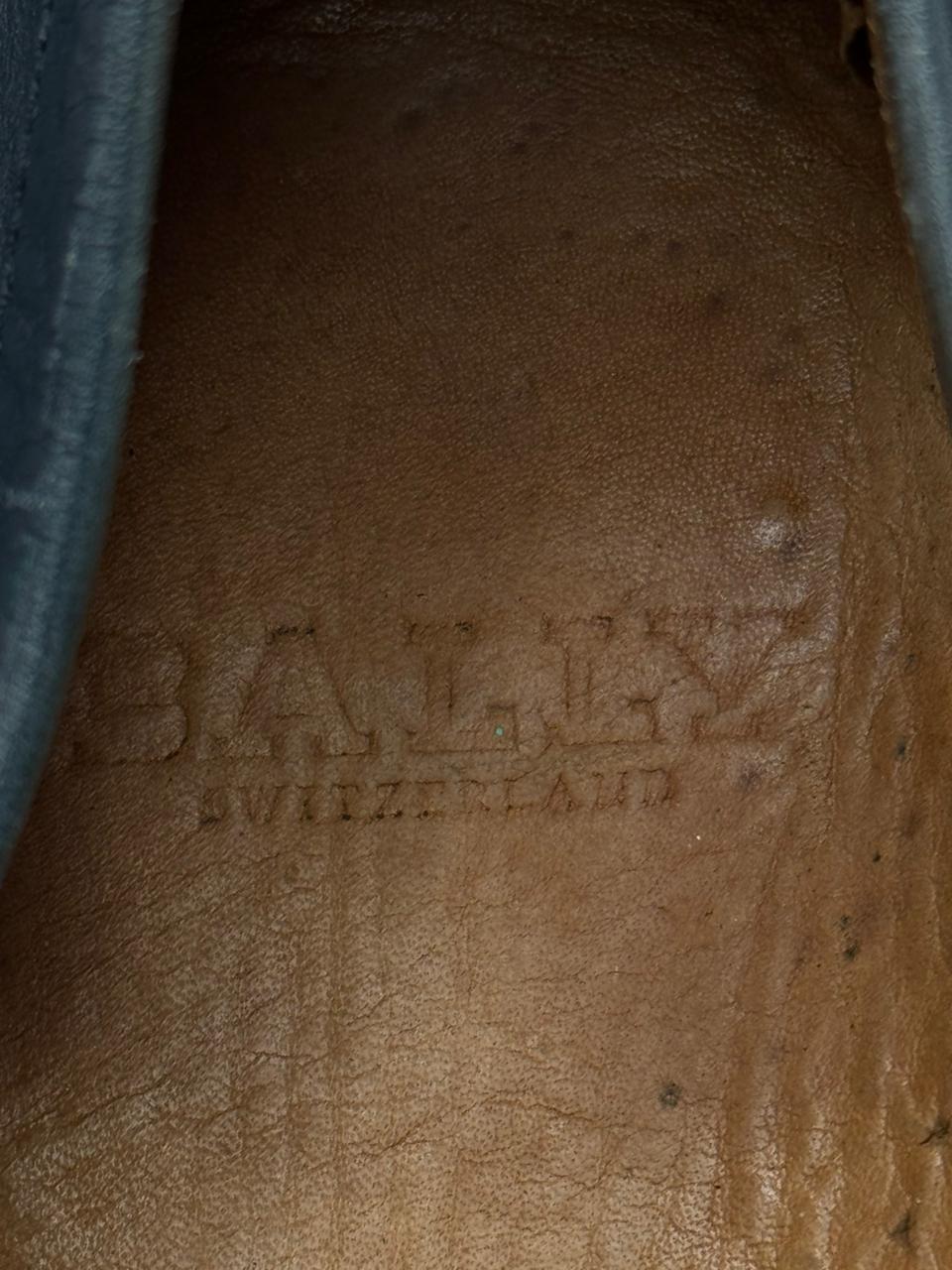 Bally Switzerland Men's Blue Leather Penny Loafers