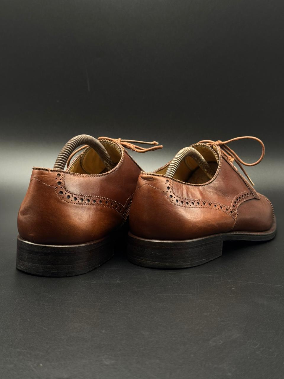 Campanile Brown Leather Medallion Cap Toe Brogue Derbys