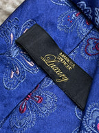 Marks & Spencer Luxury Silk Blue Pink Floral Paisley Tie