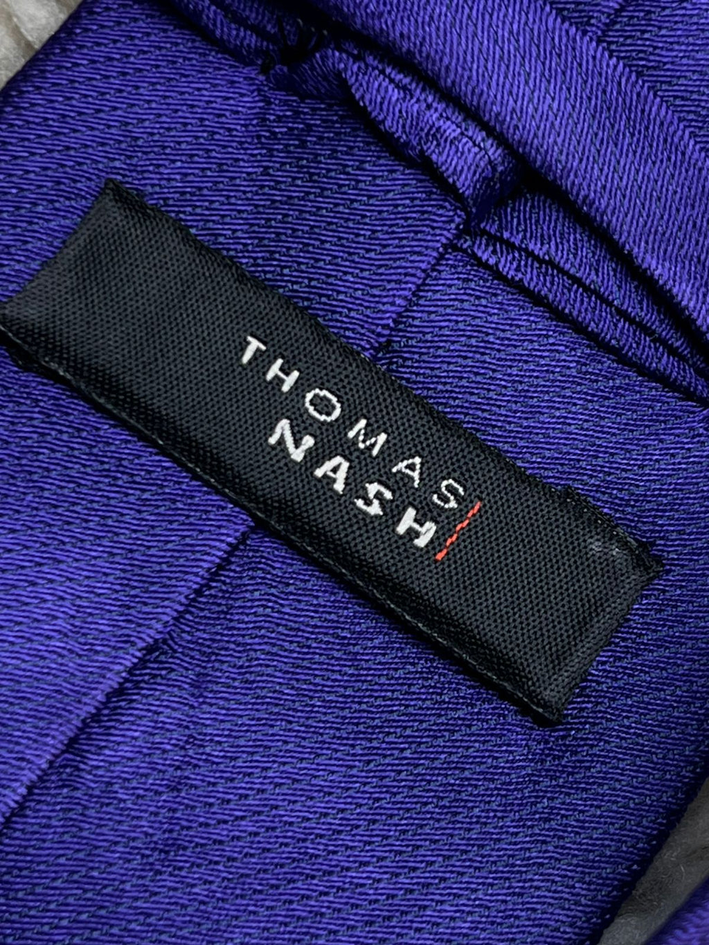 THOMAS NASH Solid Royal Purple Textured Silkl Tie