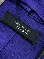 THOMAS NASH Solid Royal Purple Textured Silkl Tie