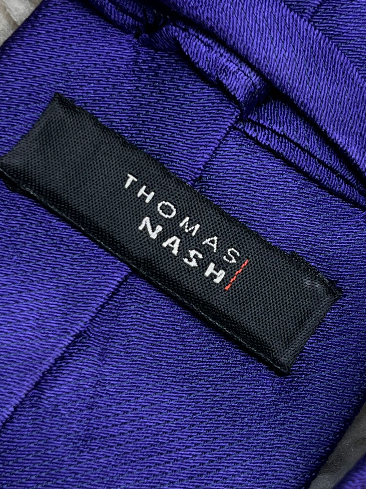 THOMAS NASH Solid Royal Purple Textured Silkl Tie