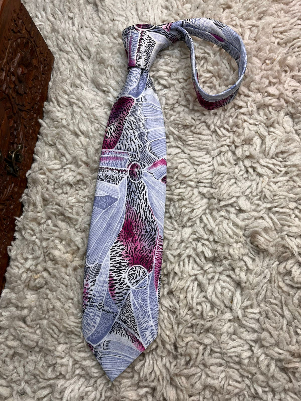 LORNAMOR Vintage Abstract Geometric Avant-Garde Pattern Tie