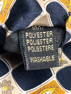 Montague Polyester Navy Blue Gold Geometric Floral Grid Pattern tie