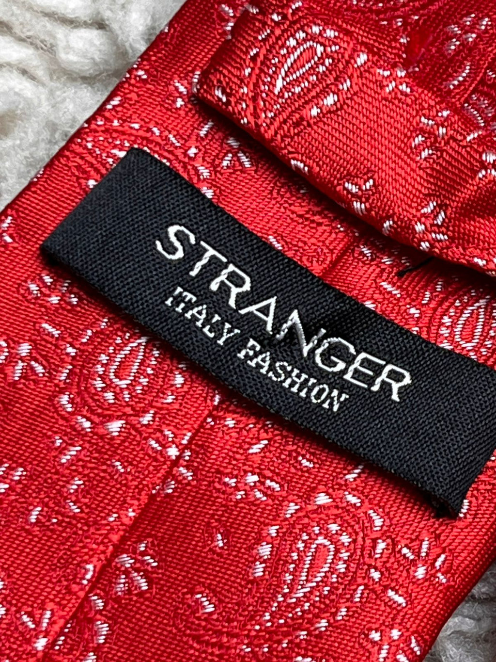 Stranger Italy Fashion Microfibre Red Paisley Hand Made tie