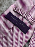 Scott & Taylor Purple Check Textured Silk Formal tie
