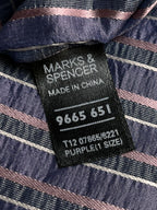 Marks & Spencer Autograph Purple Blue Striped Textured Silk tie
