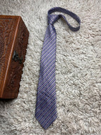 Marks & Spencer Autograph Purple Blue Striped Textured Silk tie