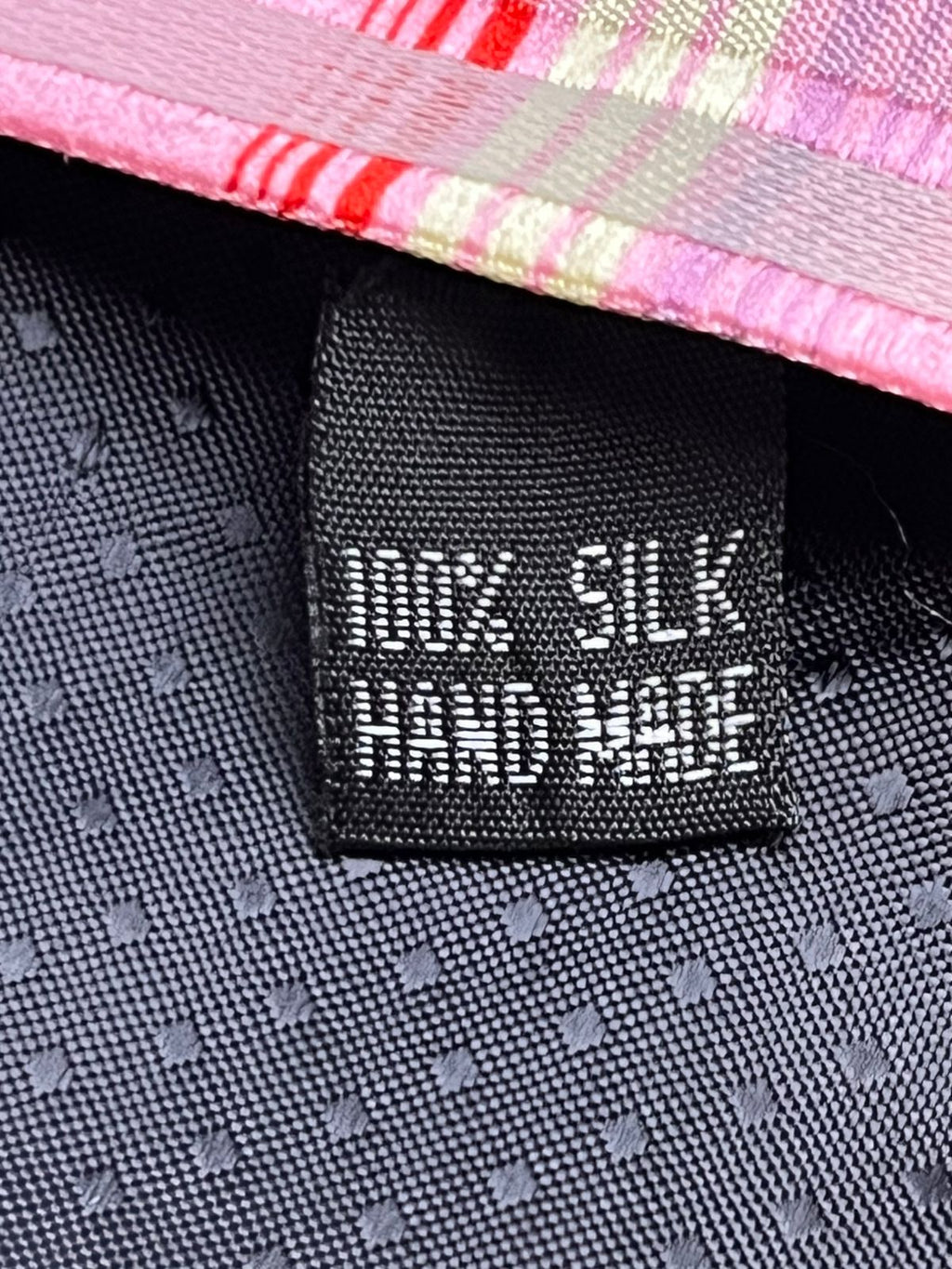 Kai Long Pink Plaid Check Hand Made Silk tie